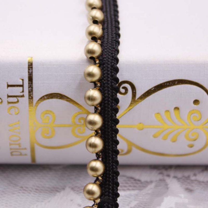 Cinta para ajuste de borde de encaje de perlas de 10 yardas, adornos de encaje trenzado, ribete de cuentas, tela bordada, apliques de costura, manualidades DIY, decoración de ropa: Láser brillante