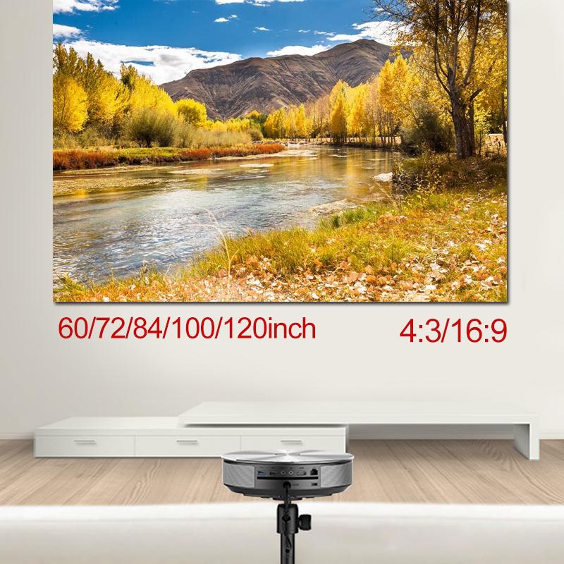 amzdeal Portable Collapsible 60 inch 16:9 Projector White Projection Screen For HD Projector Home Theater Cinema Movies Party