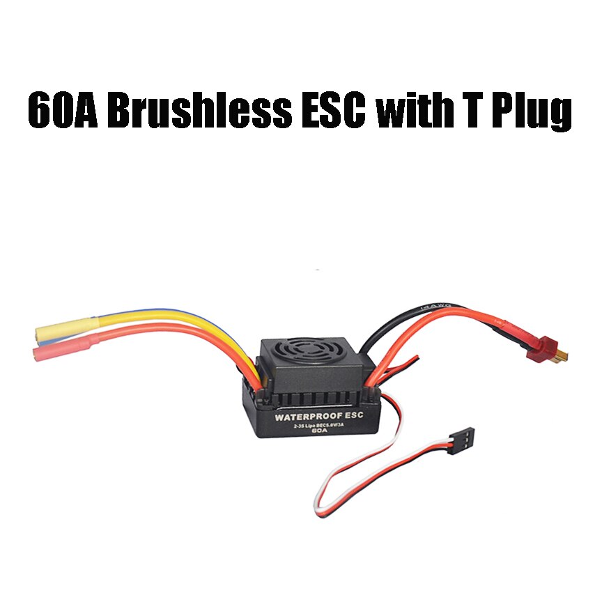 Impermeabile ESC 60A 80A 120A S-80A S-120A Brushless ESC Regolatore di Velocità Elettrico con 5.5V / 3A BEC per 1/8 1/10 1:10 RC Auto: 60A ESC with T plug