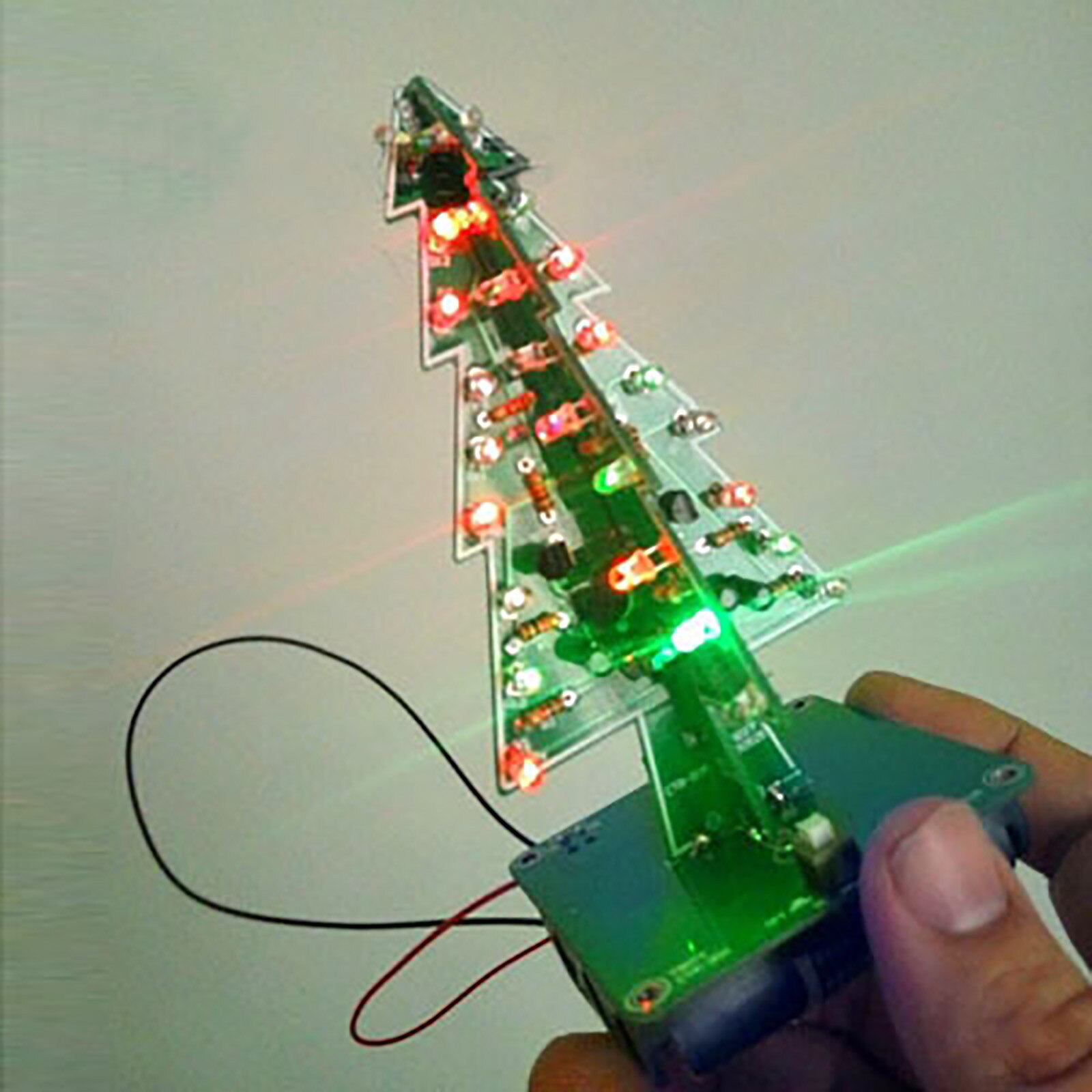 tridimensional 3D árbol de Navidad Kit con luz LED DIY rojo/verde/amarillo RGB LED Flash Kit de circuito electrónico Fun Suite # y30