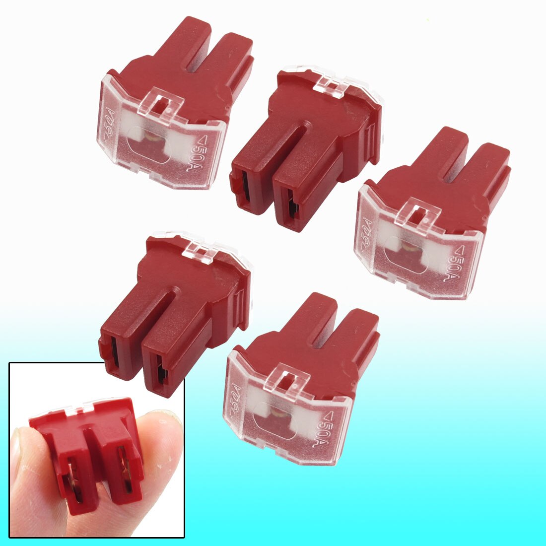 X autohaux 5 stk 50a rød bilkamerat sikring pacific type hun sakte slag universal for bil bil tilbehør