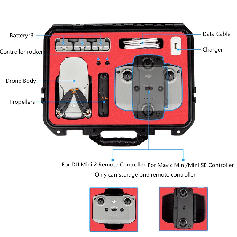 STARTRC DJI Mini 2 custodia portatile ABS custodia rigida antideflagrante impermeabile per DJI Mavic Mini SE accessori per droni