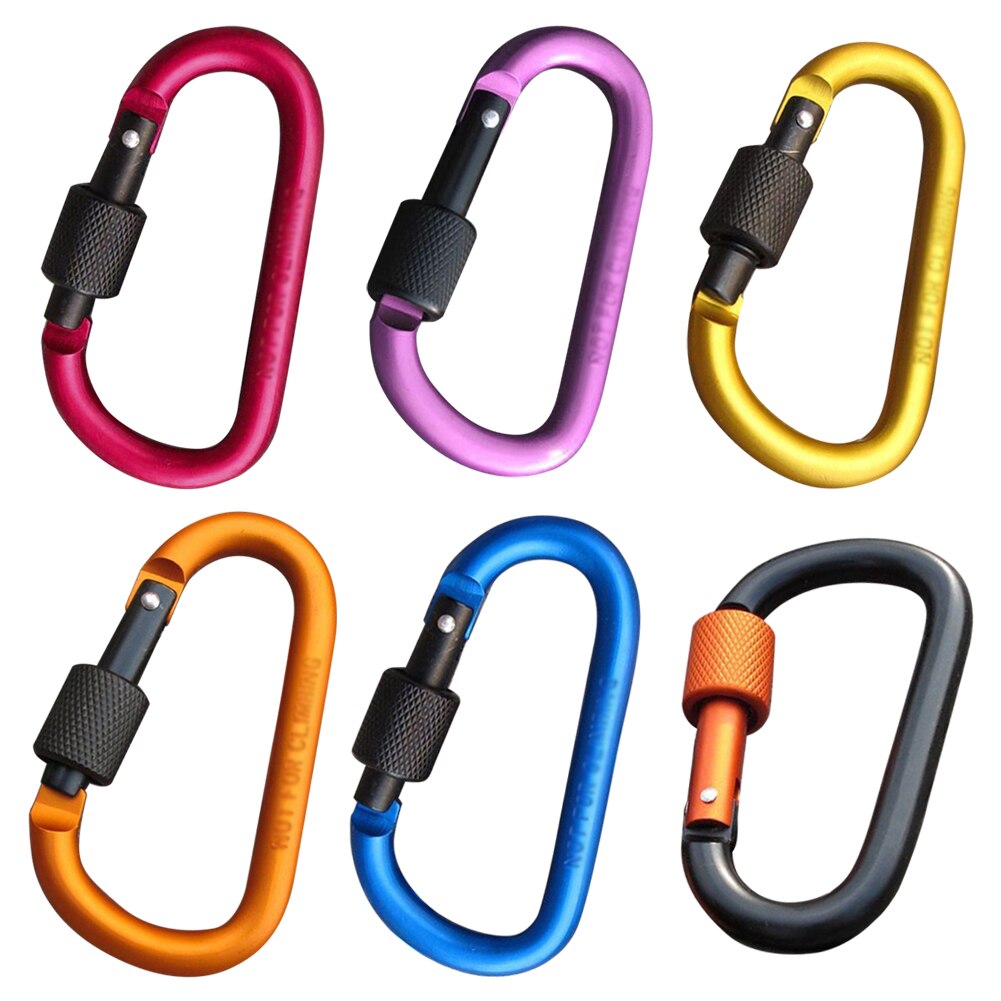 Aluminum Alloy Carabiner Keychain Outdoor Camping climbing Equipment Snap Clip Lock backpack Buckle Hook hanging Fishing Tool