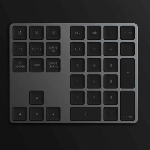 Digital Keyboard Bluetooth Portable Mini Portable Aluminum 34 Keys Wireless Keyboard Keypad For Office MacBook Air/Pro: Black