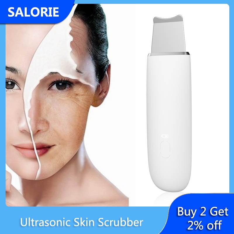 Ultrasone Huid Scrubber Diepe Facial Cleaner Schop Spatel Gezicht Scrubber Peeling Massager Comedondrukker Gezicht Lifting Schoonheid