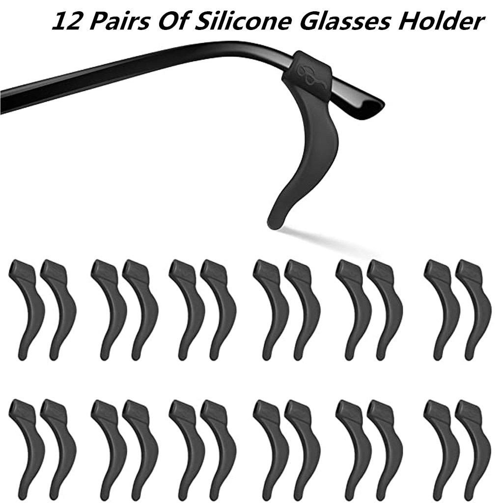 12 Pairs Effen Kleur Siliconen Anti-Slip Brillen Houder Voor Kinderen Zonnebril Of Leesbril Oor Grip Haken