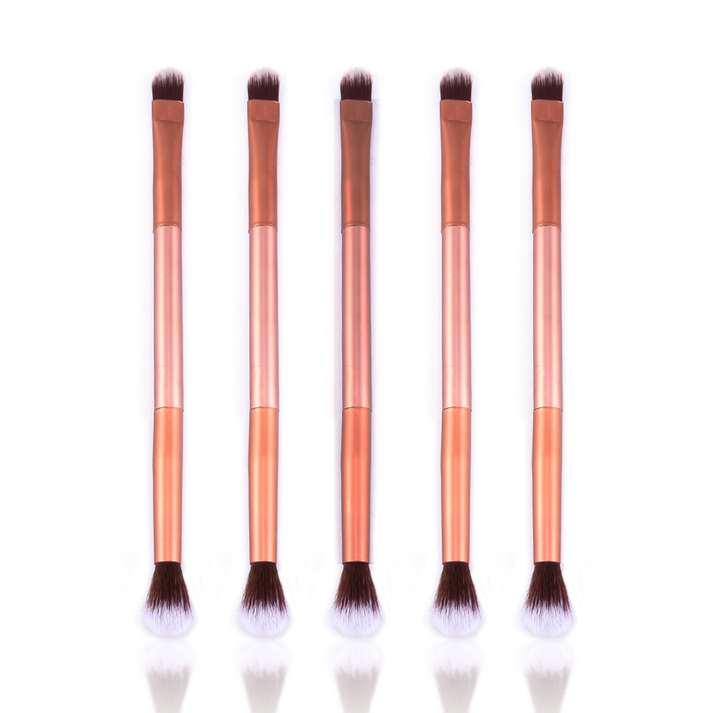 Makeup 5 stk./sæt sort øjenbryn skrå flad vinklet børste eyeliner øjenskygge øjenbryn makeup værktøj kvinder kosmetik: Sølv