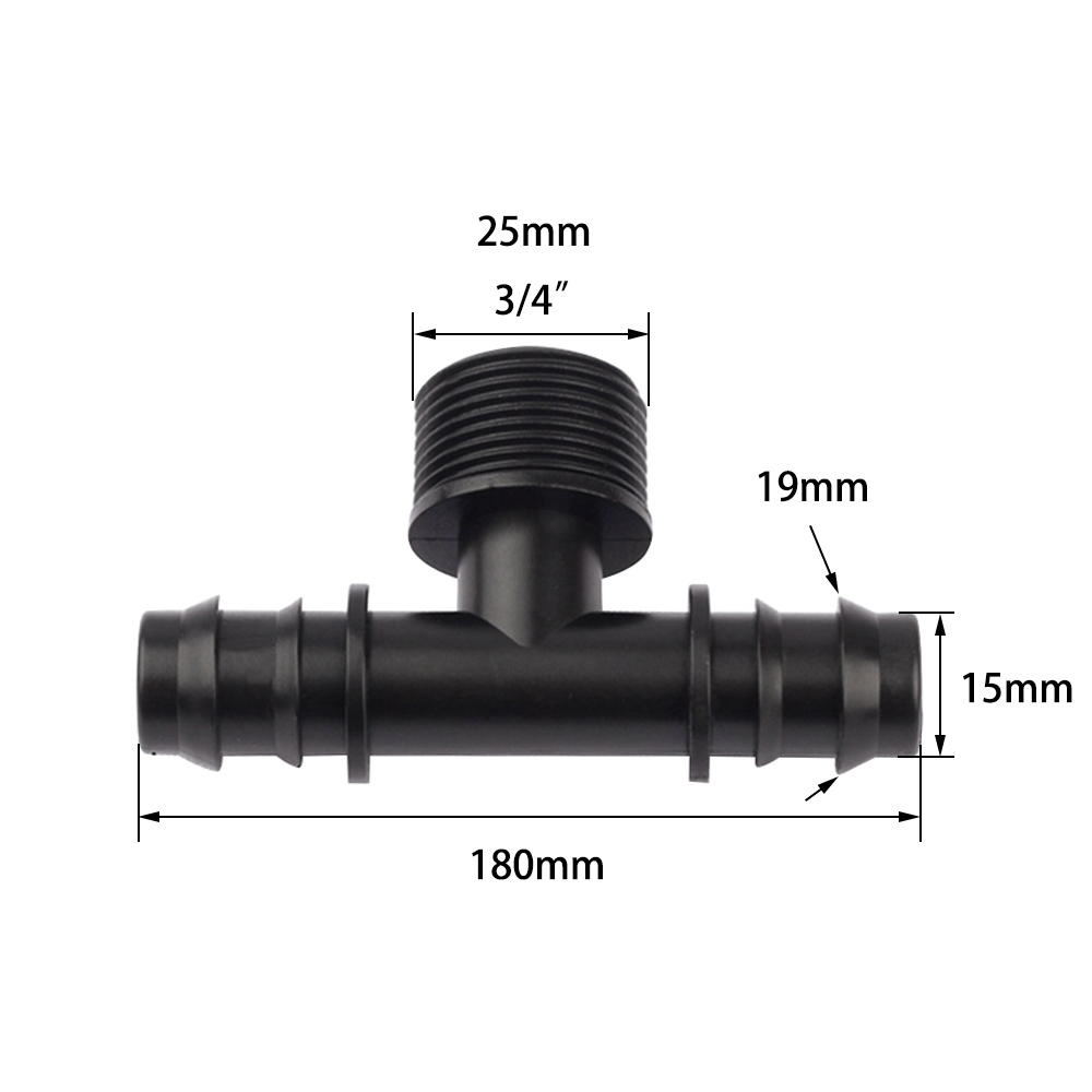 Connecteurs filetés en t, 1/2 "3/4", 16, 20, 25mm, 2 pièces, connecteur de tuyau d'irrigation PE, Micro système d'irrigation, connecteurs de pagode d'eau