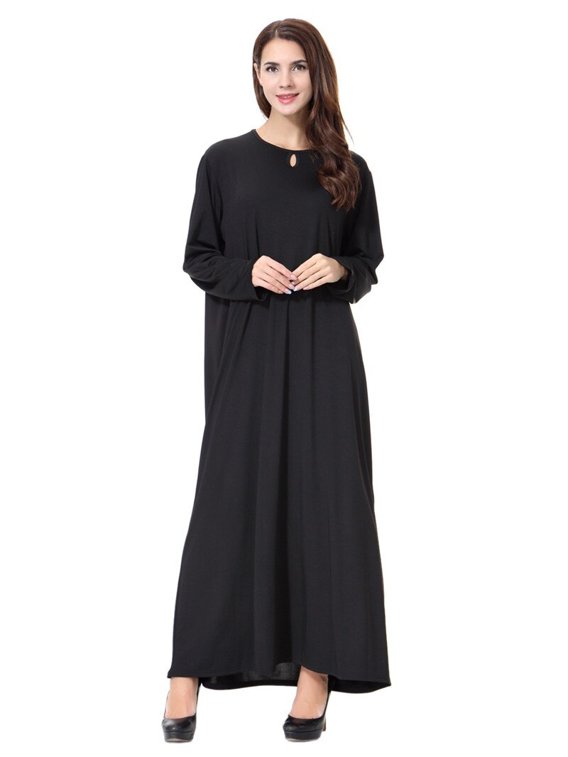 Dubai islamske klær muslimske abaya kaftan dubai arabisk kjole namaz elbisesi svart: Xl