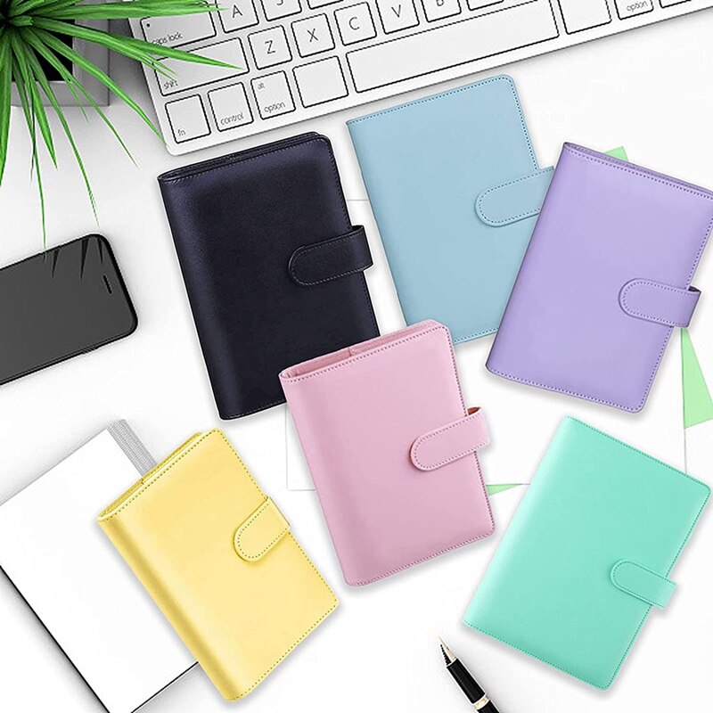 A6 Notebook Binder Budget Planner Organizer 6 Ring Binder Cover,Binder Pockets,Expense Budget Sheets Sticking Ruler