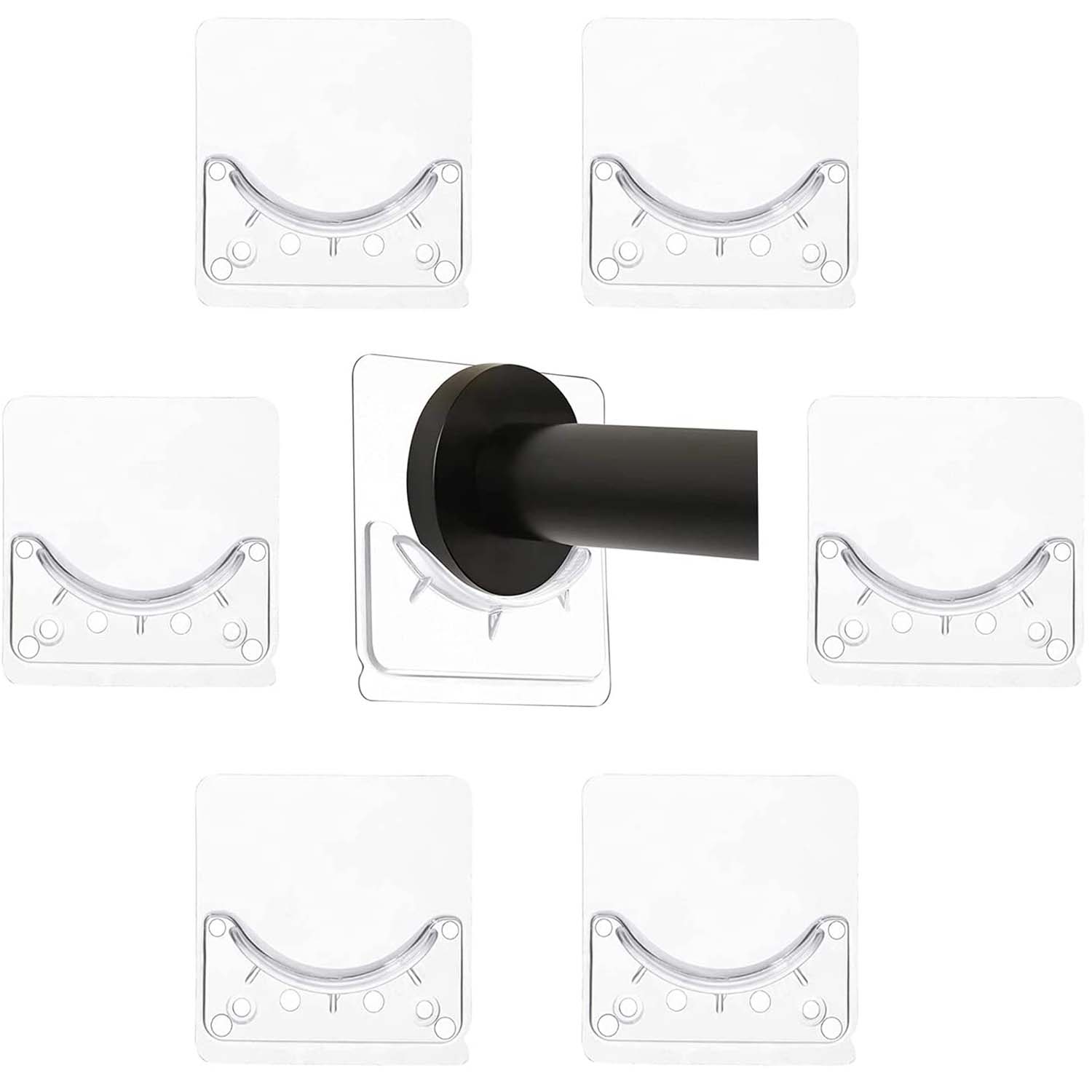 A Pair Of Shower Curtain Rod Brackets Paste Wall-mounted Shower Rod Brackets Without Punching Towel Bar Mounting Fixtures