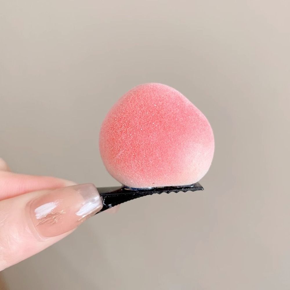 Pinzas para el pelo de frutas para niña, horquillas de cereza y fresa, pasadores laterales Kawaii, accesorios para el cabello, 1 piezas: Gris