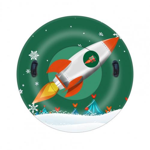 55% Inflatable Snow Sled Reusable PVC Xmas Snowman Sledding Tube for Family: Rocket