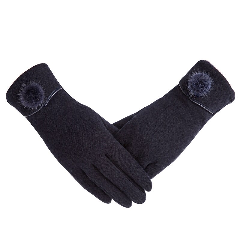 Vrouwelijke Herfst Winter Niet-ge Ïnverteerde Fluwelen Kasjmier Volledige Vinger Warm Lace Hairball Handschoenen Vrouwen Katoen Touch Screen Handschoenen g82
