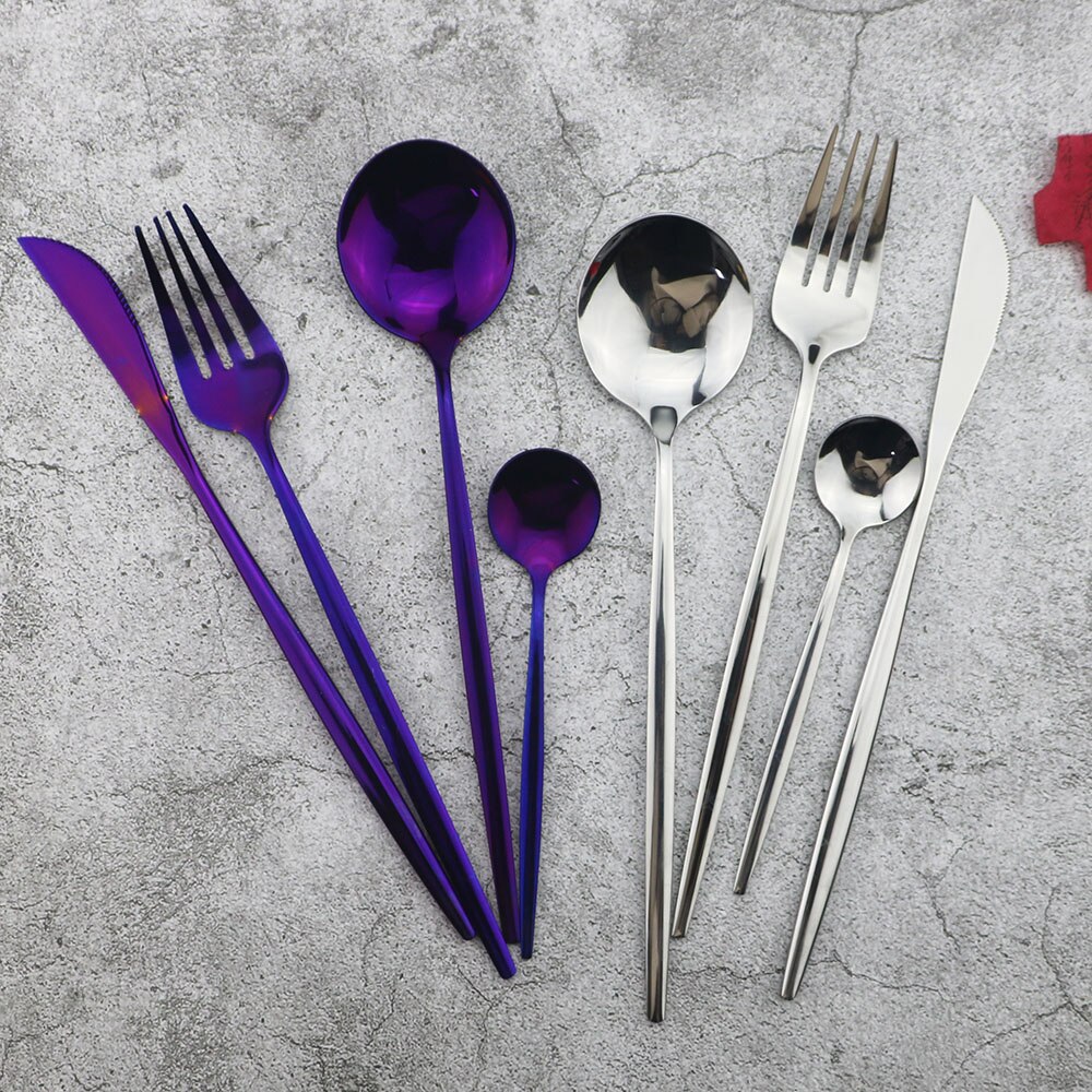 Ensemble de 24 couverts en acier inoxydable, couverts noirs, cuillère, fourchette 304 couteau, couverts occidentaux pour mariage, sécurité lave-vaisselle