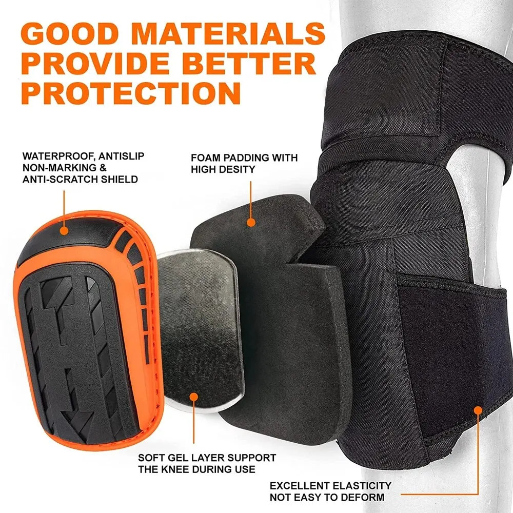 Heavy Duty EVA Foam Padding Knee Pads with Comfortable Gel Cushion and Adjustable Straps for Work and Gardening.