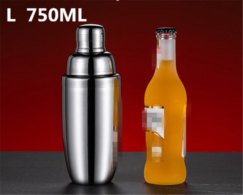 Stainless steel cocktail shaker thickened Shaker cup shake cup bar tool milk tea set mixer bar supplies kitchen accessories: cocktail shaker 750M