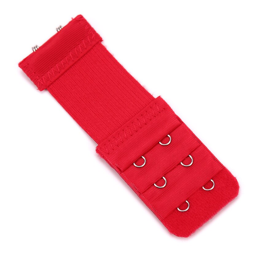 1pc 2 krog bh forlænger til kvinder elastisk bh forlænger strop krog klip expander justerbar undertøj spænde: Rød