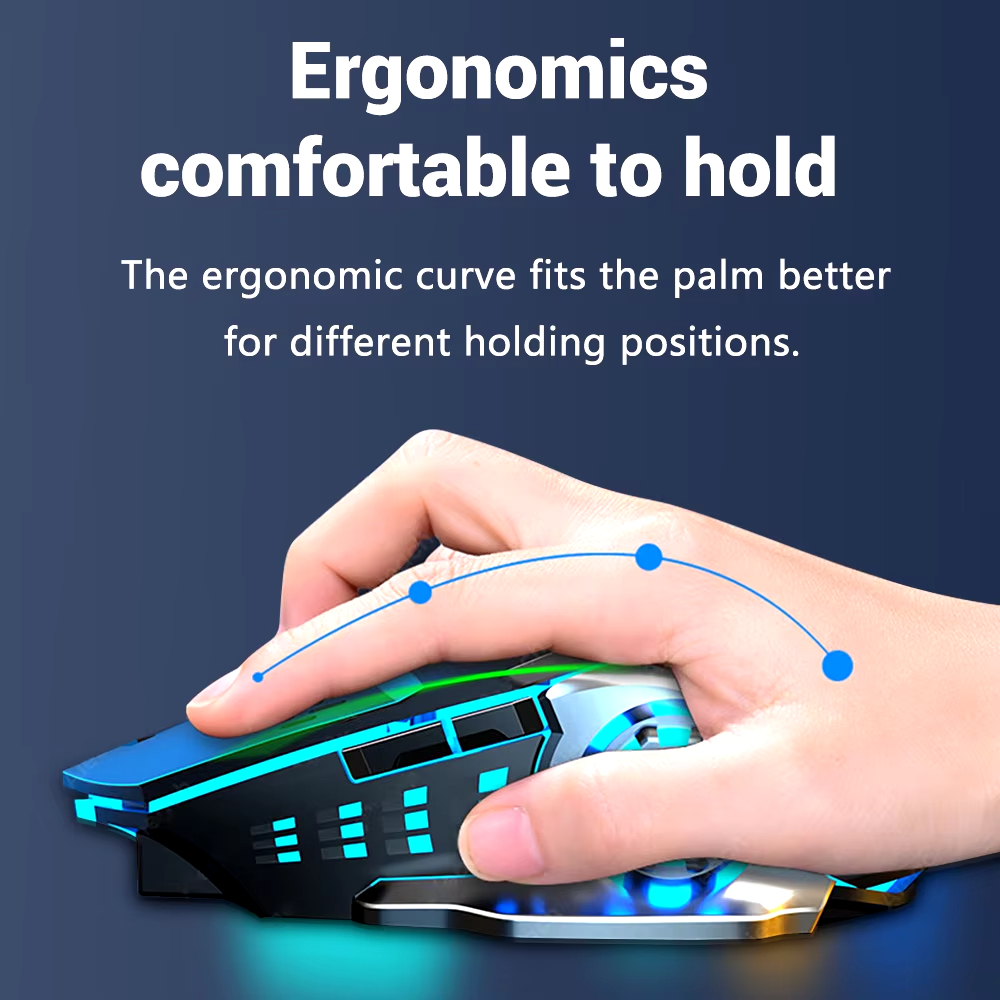 Xiaomi Wiederaufladbare Drahtlose Maus Spielen Computer Stille Bluetooth Maus 2,4G USB Mechanische Hintergrundbeleuchtung PC Gamer Maus Computer