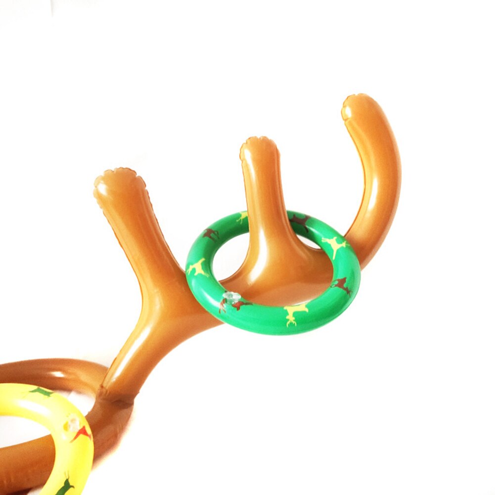 Opblaasbare Kerstman Grappig Reindeer Antler Herten Hoed Ring Toss Kerstvakantie Party Game Speelgoed Gooien Cirkel Speelgoed Party