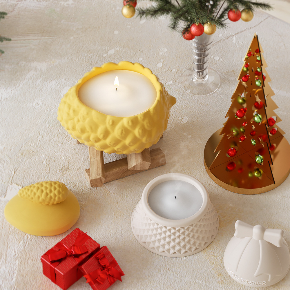 Stampo in silicone per bottiglia di immagazzinaggio di natale con coperchio scatola portacandele campana stampo in resina stampi in gesso fatti a mano fai da te decorazioni natalizie