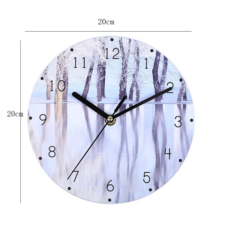 Wooden MDF Round Wall Clock European Wooden MDF Wall Clock Living Decorations Wall Clocks Large Decorative @C