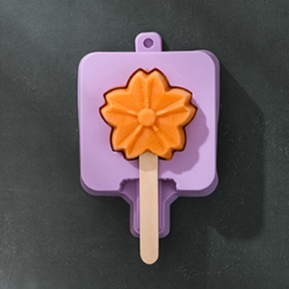 4 große Silikon Eis Formen, Popsicle Formen, Obst Eis Formen, Nachtisch Formen Und 10 Holz Stöcke,: Chrysantheme