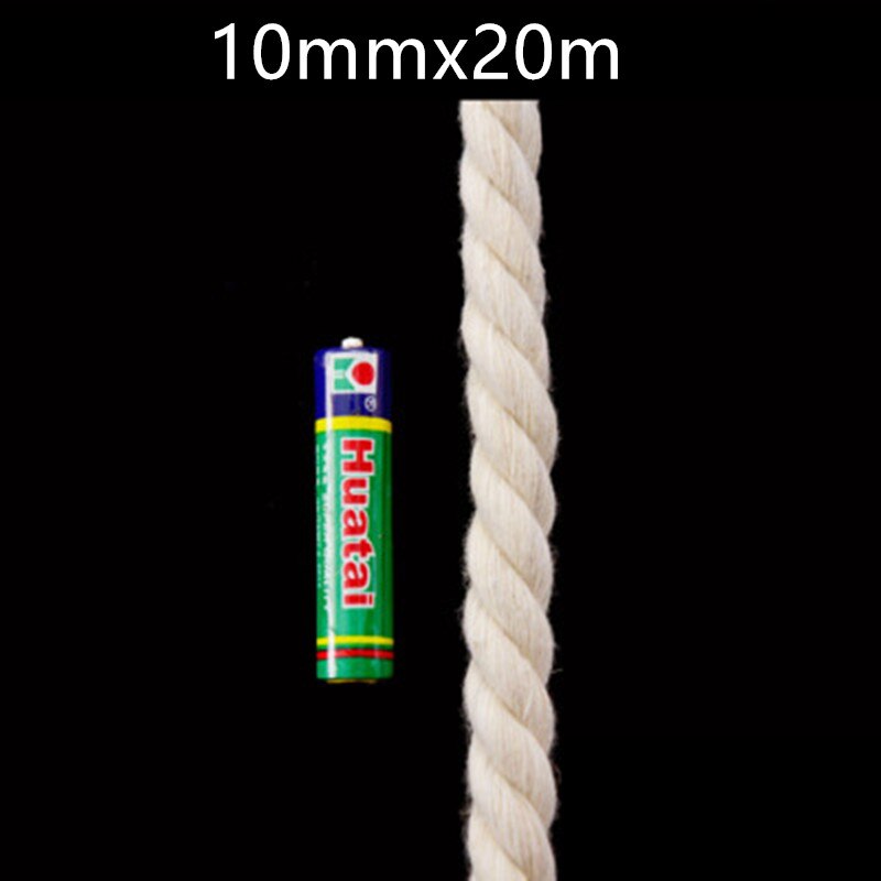 Gardenia reb naturligt bomuld reb bomuld reb materiale gobelin væve linje gør-det-selv håndvævet reb binding macrame snor snor: 10 mmx 20m