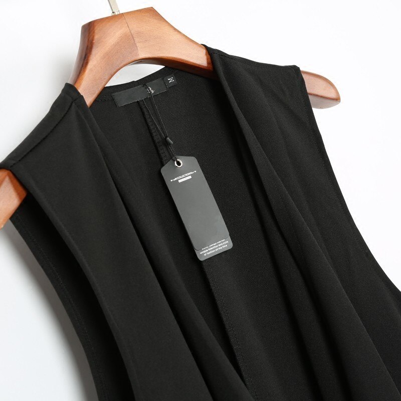 Chaleco de calle para hombre, chaqueta sin mangas negra para primavera y otoño, chaqueta para hombre, estilo Punk, abrigo fino Casual, M-3XL