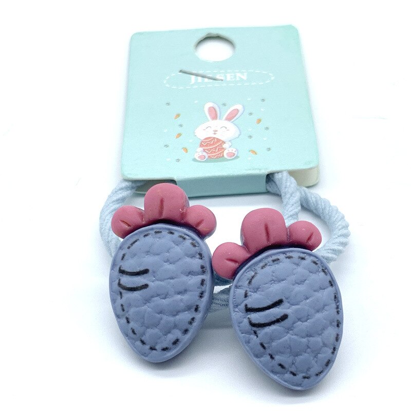 Mini bandeaux pour cheveux mignons de dessin animé pomme carotte, fraise, accessoires pour filles, Mini bandeau gomme colorée,: blue carrot