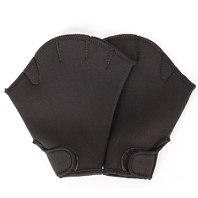 Zwemvliezen Zwemmen Handschoenen Aquatic Traning Peddels Water Weerstand Duiken Hand Peddels Voor Zwemmen Duiken Training Handschoenen: Black / S