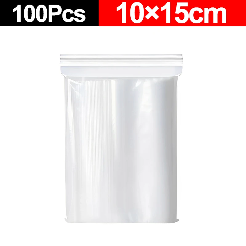 100Pcs Transparent Plastic Sealing Bag Reusable Sealed Bags Food Storage Vacuum Fresh Packing Pouch Jewelry Organizer Zip Bag: PURPLE