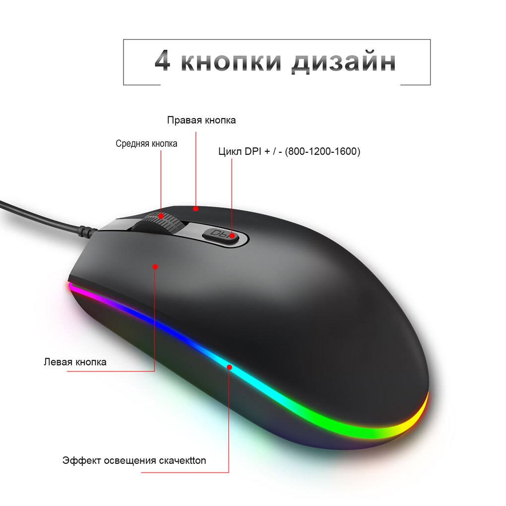 Russian R Mouse Russian Backlit Gaming Keyboard Mouse Set RGB Opti... – Vicedeal