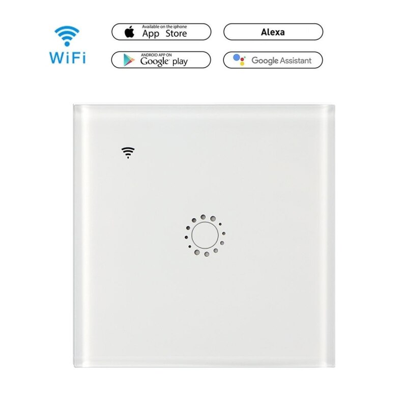 Touch Switch Smart Switch Panel Wall switch 1/2/3 Gang Wifi Light Switch US / EU Standard Work with Alexa Google Home: White 1 Gang