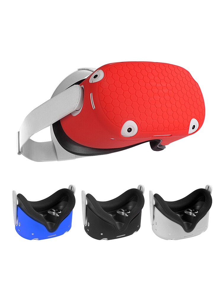 Custodia protettiva per cuffie VR custodia protettiva in Silicone morbido antipolvere custodia facile da installare accessori da gioco solidi per Oculus Quest 2