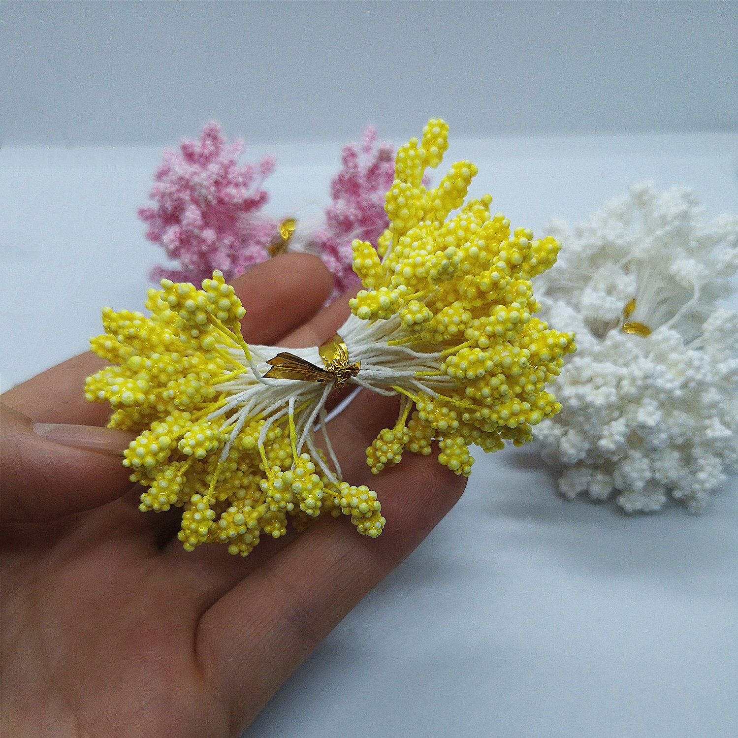 1000pcs 5mm/0.19inch Artificial Flowers Stamen Happy Birthday Party Decoration Wedding Decoration Flores Artificiale Dec