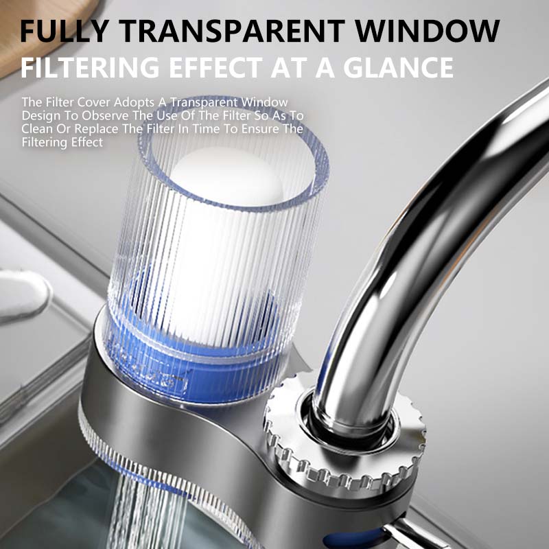 Faucet Water Purifier with Adapter Faucet Tap Water Purifier Physical Filtering for Home Kitchen Removable Washable Filter