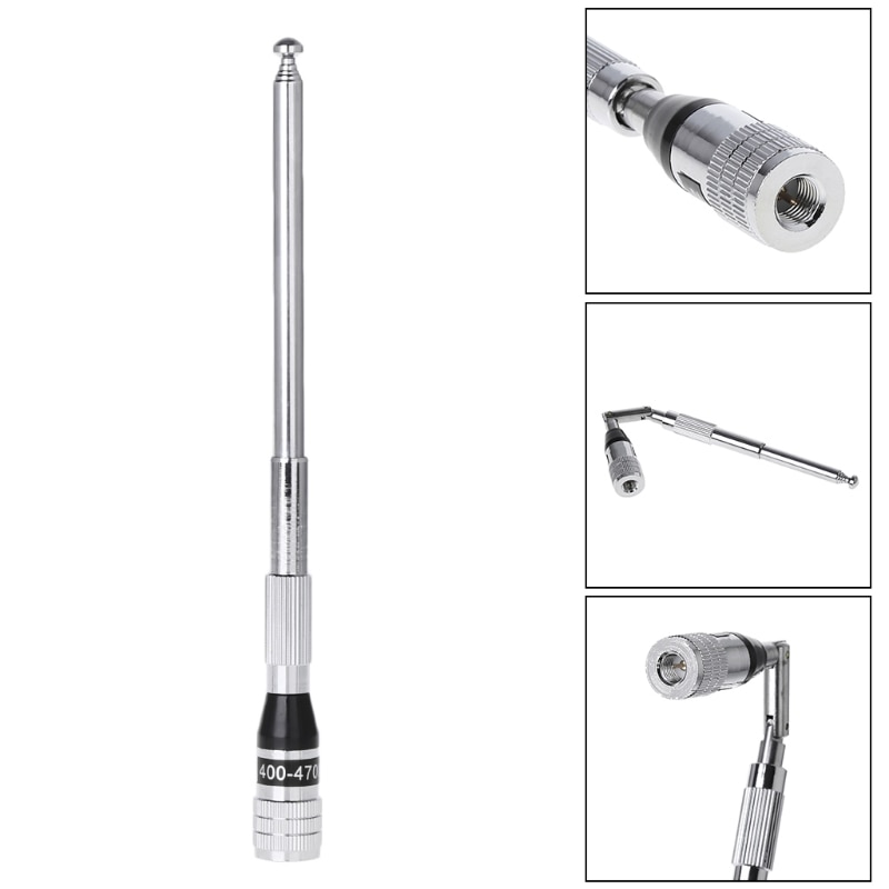 Teleskop Metall Biegsamen Antenne SMA-Male UHF 400-470MHz für Yaesu VX-3R Radio X6HA