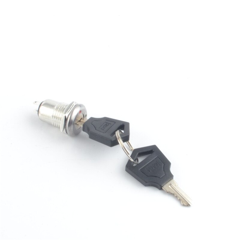 12mm Zinc Alloy Security Power Switch Electronic Key Switch ON OFF Lock Switch Phone LockTubular Terminals+2 Keys 2 Position