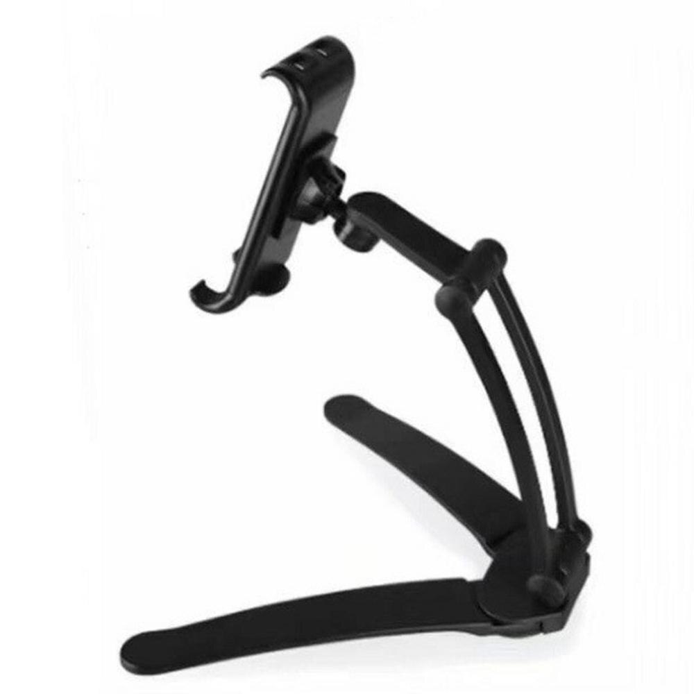 360 Rotating Flexible Holder tablet wall mount Bracket 2 in 1 Lazy Pull-Up Desktop/Bed Phone Tablet Stand Adjustable for Kitchen: 5-10.5inch Black