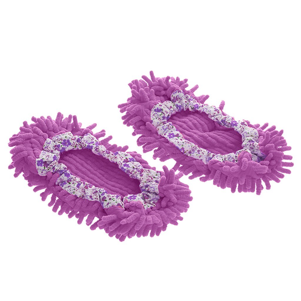Convenient Dust Mop Slipper Floor Cleaner Lazy Dusting Cleaning Foot Shoes Cover Accessories Cleaning Tools Cleaning Foot R1: Purple