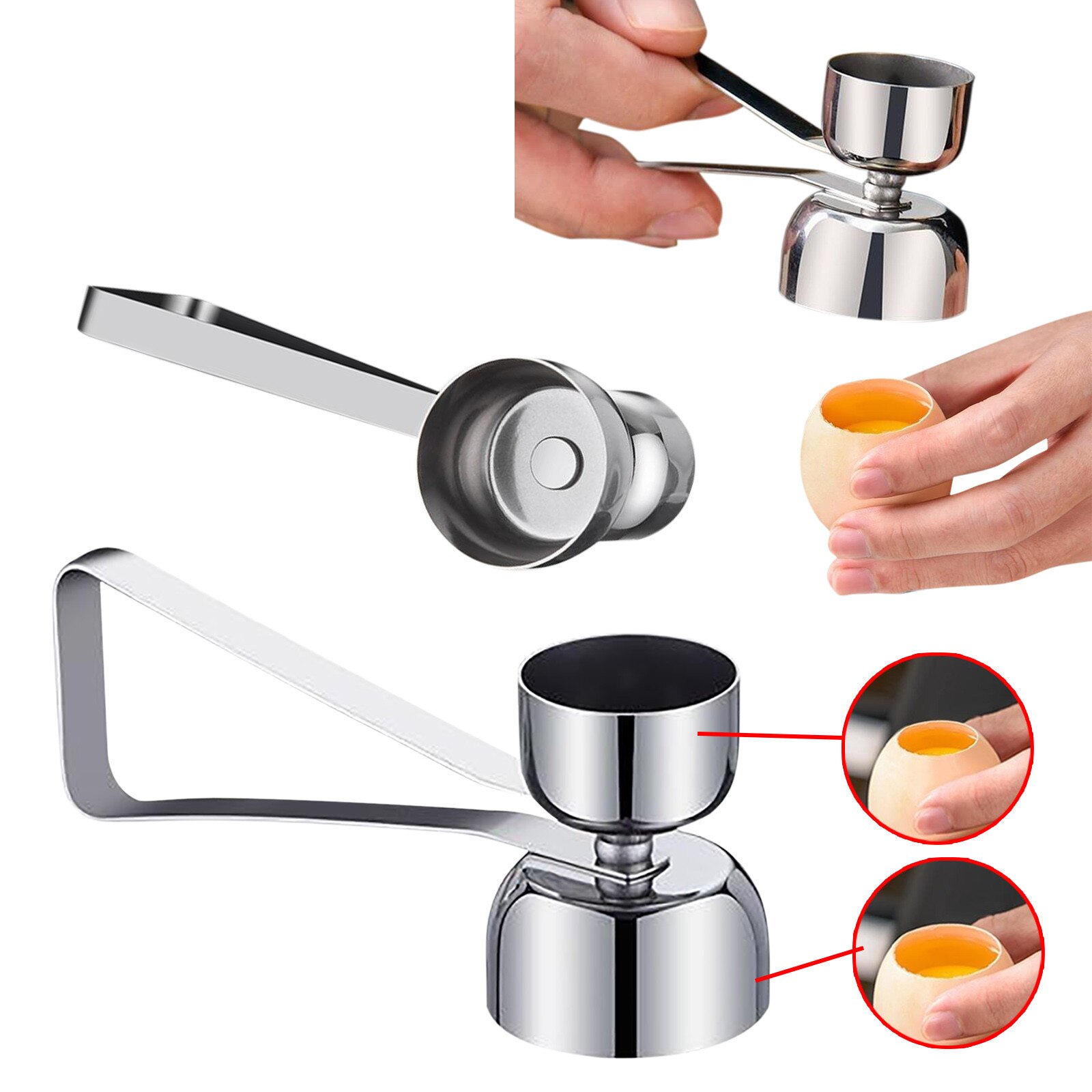 Practical Metal Egg Scissors Egg Topper Cutter Shell Opener 304 Stainless Steel Boiled Raw Egg Open Kitchen Tools