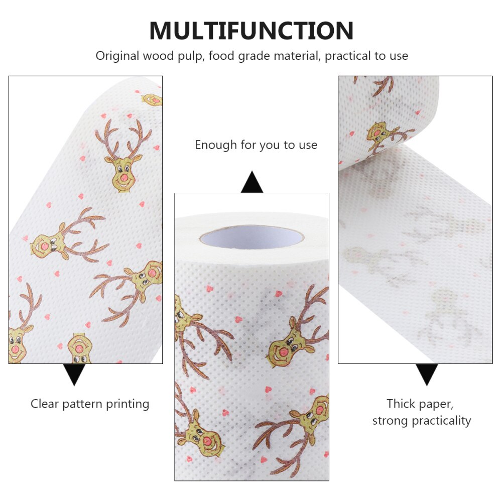 1 Roll of Roll Paper Christmas Roll Paper for Christmas Party Home