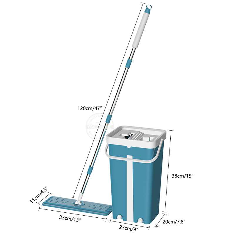 Magic Cleaning Mops Free Hand Mop with Bucket Floors Squeeze Flat Mop with Water Home Kitchen Floor Cleaner