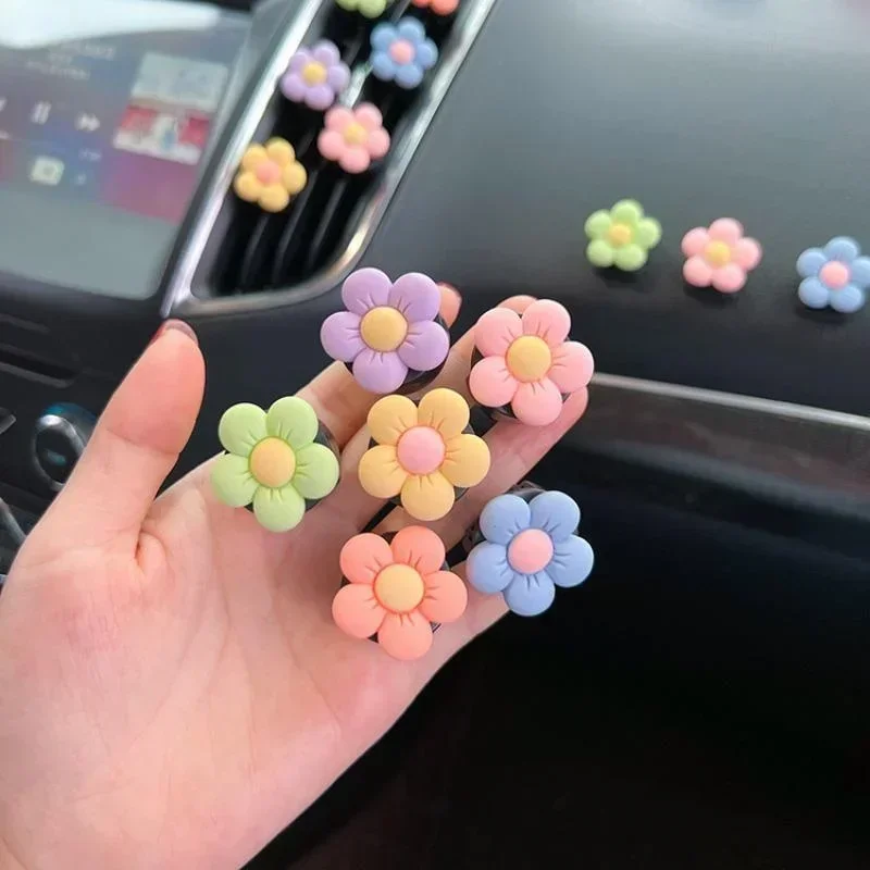 Clip de Perfume para coche con flor bonita, adornos de ventilación para aire acondicionado y aromaterapia, suministros de decoración Interior para coche, aroma para coche