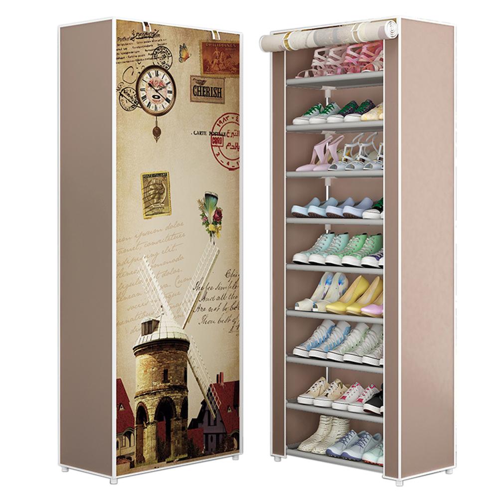 9 lagen Schoenenrek Huishouden Stofdicht Opslagruimte Kleine Schoenen Plank Thuis Woonkamer Organizer Accessoires Schoenenrek: C