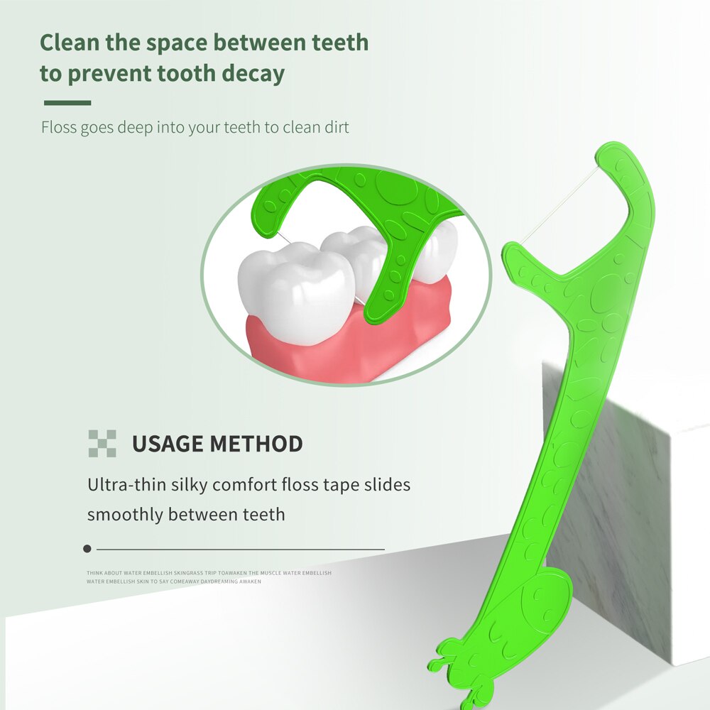 Kingubznis 160pcs Dental Floss For Children Toothpicks With Threads Kids Child Flosser Clean Between Teeth fil dentaire enfant