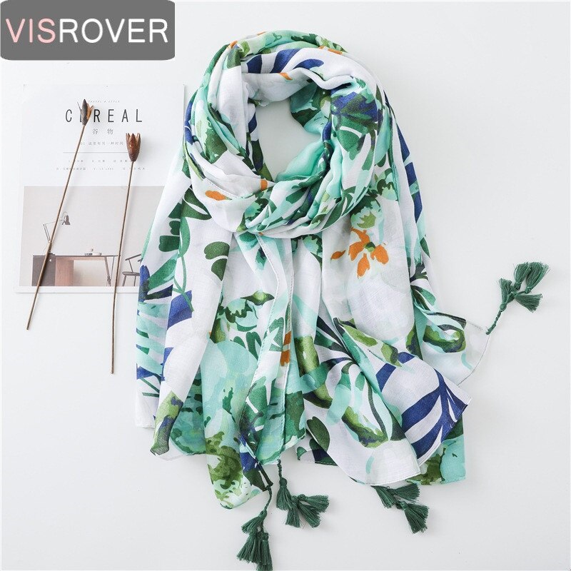 VISROVER Bohemian Ethnic beach scarf summer scarf for women Spain Style tropical print scarf shawl Bufanda Mujer Pashmina: Default Title
