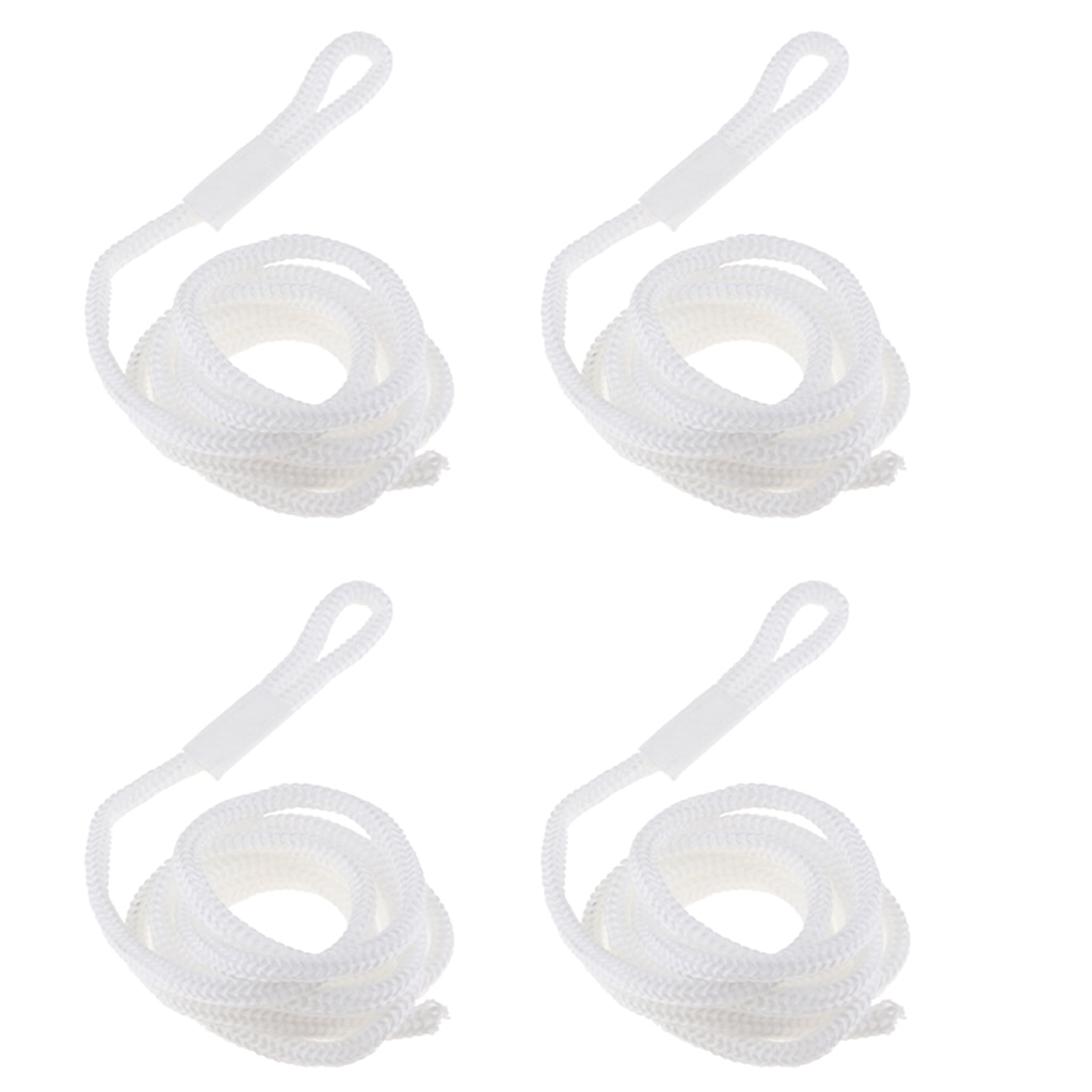 4 Pieces White Double Braid 1/4 INCH X 5 FT Boat Bumper Fender Lines Marine Docking Rope