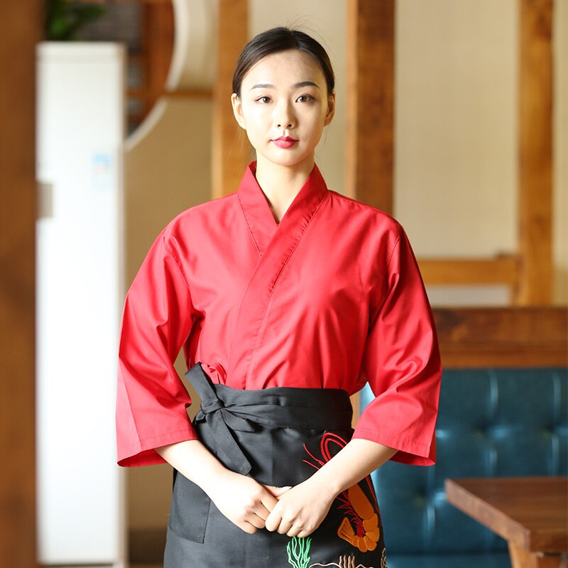 Unisex cook costume Japanese Korea style kitchen uniform waiter hotel shirt overalls chef restaurant uniform